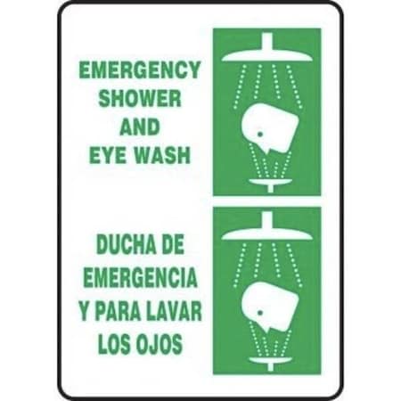 Accuform BILINGUAL Safety Sign EMERGENCY SBMFSR503XP SBMFSR503XP